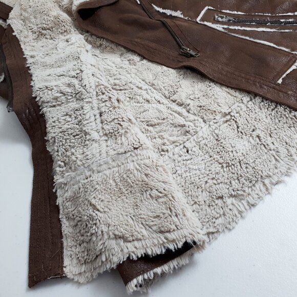 Brown Faux Shearling Suede Western Style Vest - Picture 5 of 12